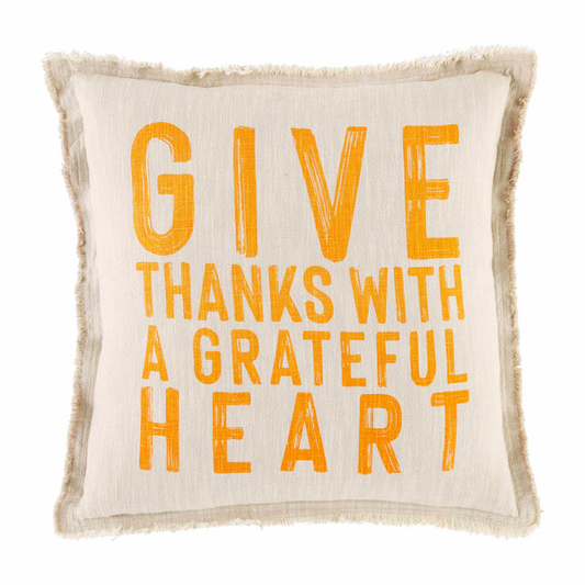 Give Thanks Fringe Pillow