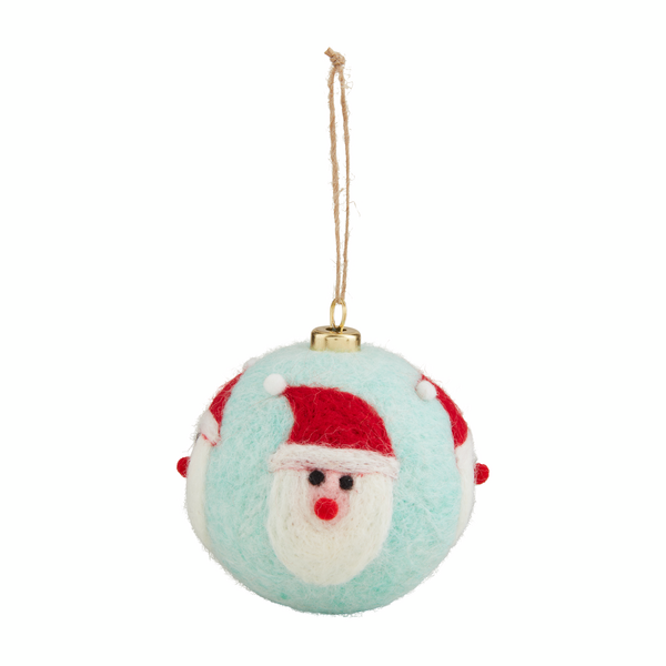 SANTA WOOL BALL ORNAMENT