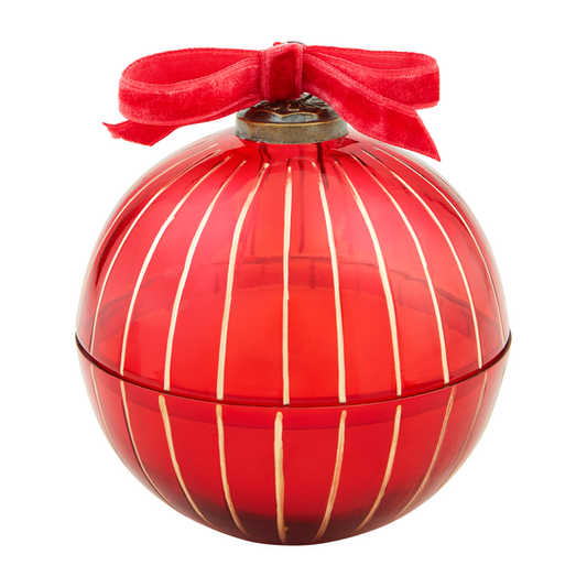 RED GLASS ORNAMENT CANDLES
