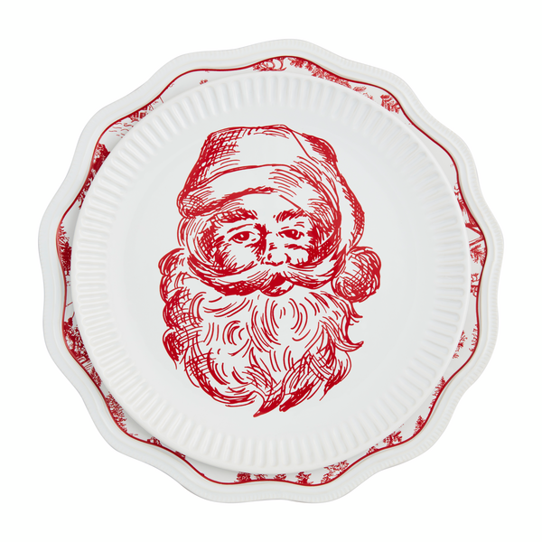 Santa & Toile Platter Set