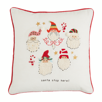 Santa Stop Here Embellished Pillow