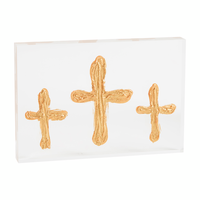 TRIPLE ACRYLIC CROSS PLAQUE