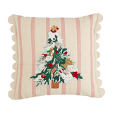 TREE STRIPED EMBROIDERY PILLOW