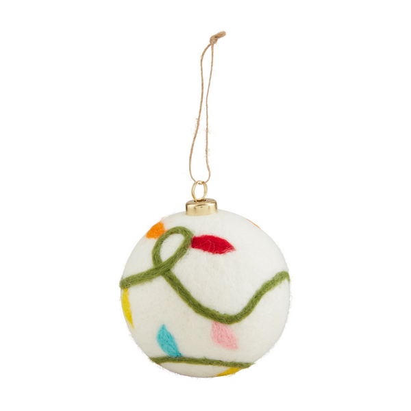 LIGHTS WOOL BALL ORNAMENT