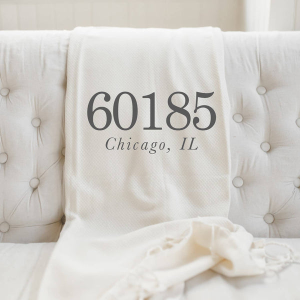 DWELL Home Shoppe - Personalized Zip Code Throw Blanket