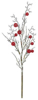 Snowy Branch w/Ornaments, 41", Red/Brown