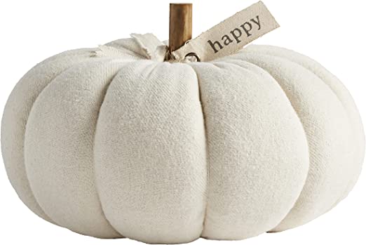 Medium Cream Felted Wool Pumpkin