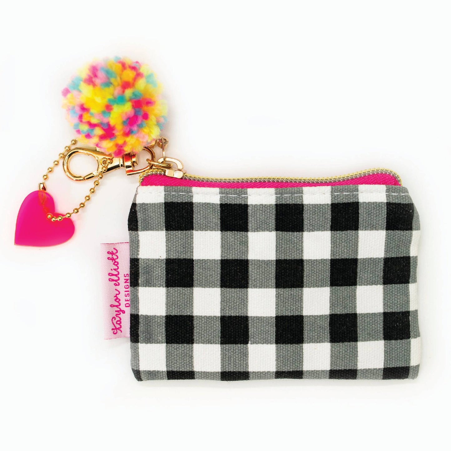 Taylor Elliott Designs - SALE Black Gingham Card Holder Keychain