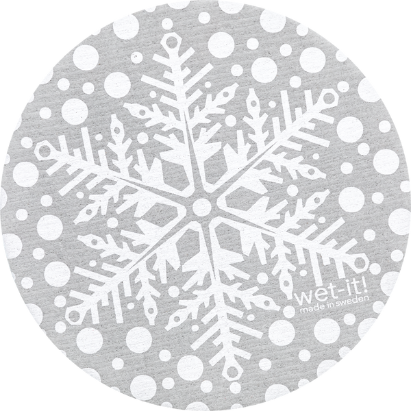 Wet-it! - Snowflake Gray Round Swedish Cloth