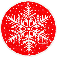 Wet-it! - Snowflake Red Round Swedish Cloth